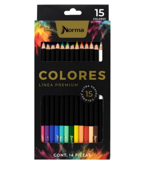 CAJA DE COLORES NORMA PREMIUM X 15