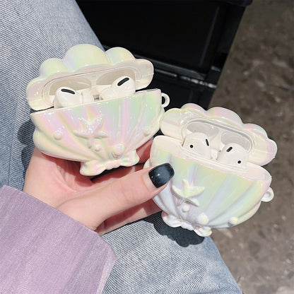 Funda protectora para AirPods diseño de concha marina