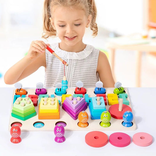 TABLERO DIDACTICO MULTIFUNCIONAL 4 EN 1 X44PCS